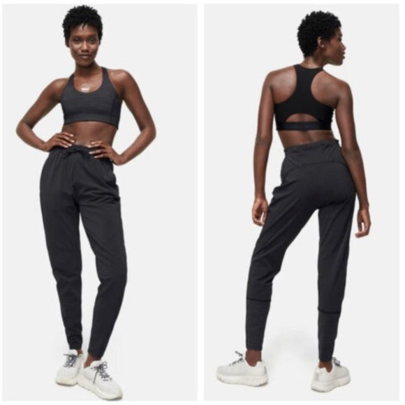 Outdoor Voices Pants - Outdoor voices track pants with tech sweat details - black
